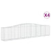 Schanskorven 4 St Gewelfd 400X50X80/100 Cm Gegalvaniseerd Ijzer 400 x 50 x 80/100 cm