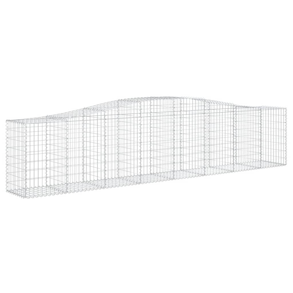 Schanskorven 4 St Gewelfd 400X50X80/100 Cm Gegalvaniseerd Ijzer 400 x 50 x 80/100 cm