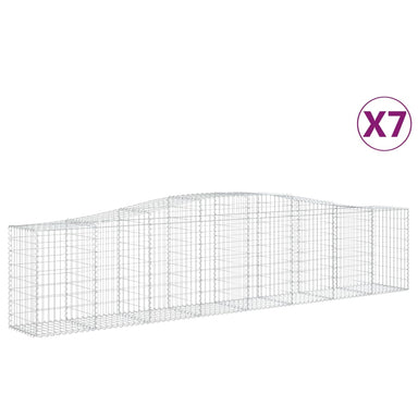 Schanskorven 7 St Gewelfd 400X50X80/100 Cm Gegalvaniseerd Ijzer 400 x 50 x 80/100 cm