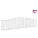 Schanskorven 7 St Gewelfd 400X50X80/100 Cm Gegalvaniseerd Ijzer 400 x 50 x 80/100 cm