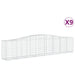 Schanskorven 9 St Gewelfd 400X50X80/100 Cm Gegalvaniseerd Ijzer 400 x 50 x 80/100 cm