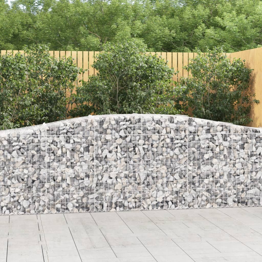 Schanskorven 9 St Gewelfd 400X50X80/100 Cm Gegalvaniseerd Ijzer 400 x 50 x 80/100 cm