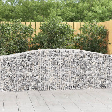 Schanskorven 9 St Gewelfd 400X50X80/100 Cm Gegalvaniseerd Ijzer 400 x 50 x 80/100 cm