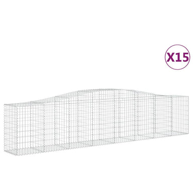 Schanskorven 15 St Gewelfd 400X50X80/100 Cm Ijzer 400 x 50 x 80/100 cm