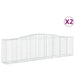 Schanskorven 2 St Gewelfd 400X50X100/120 Cm Ijzer 400 x 50 x 100/120 cm