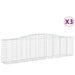 Schanskorven 3 St Gewelfd 400X50X100/120 Cm Ijzer 400 x 50 x 100/120 cm