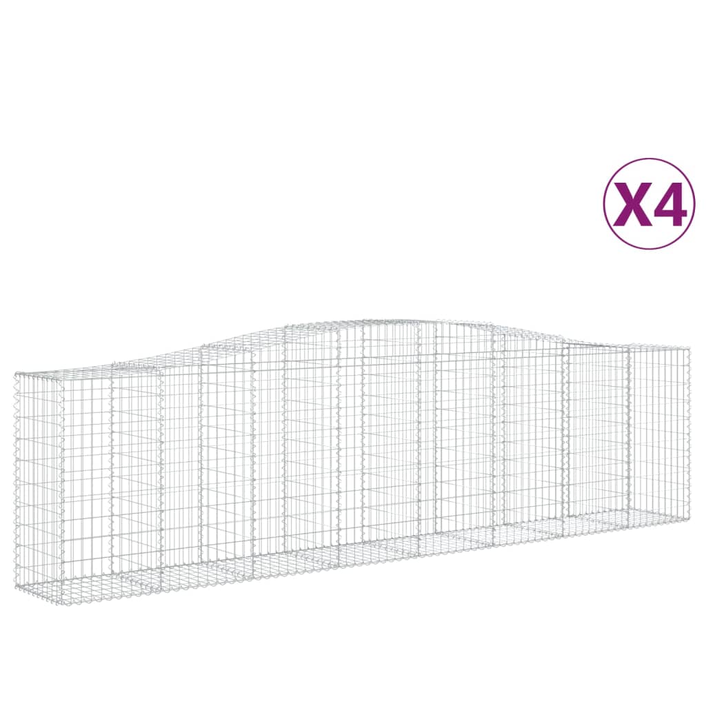 Schanskorven 4 St Gewelfd 400X50X100/120 Cm Ijzer 400 x 50 x 100/120 cm