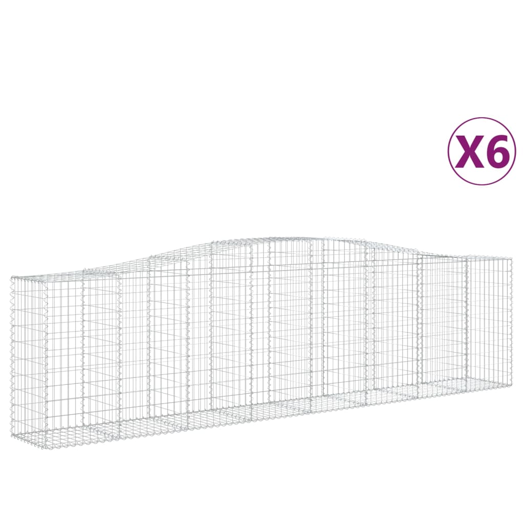 Schanskorven 6 St Gewelfd 400X50X100/120 Cm Ijzer 400 x 50 x 100/120 cm