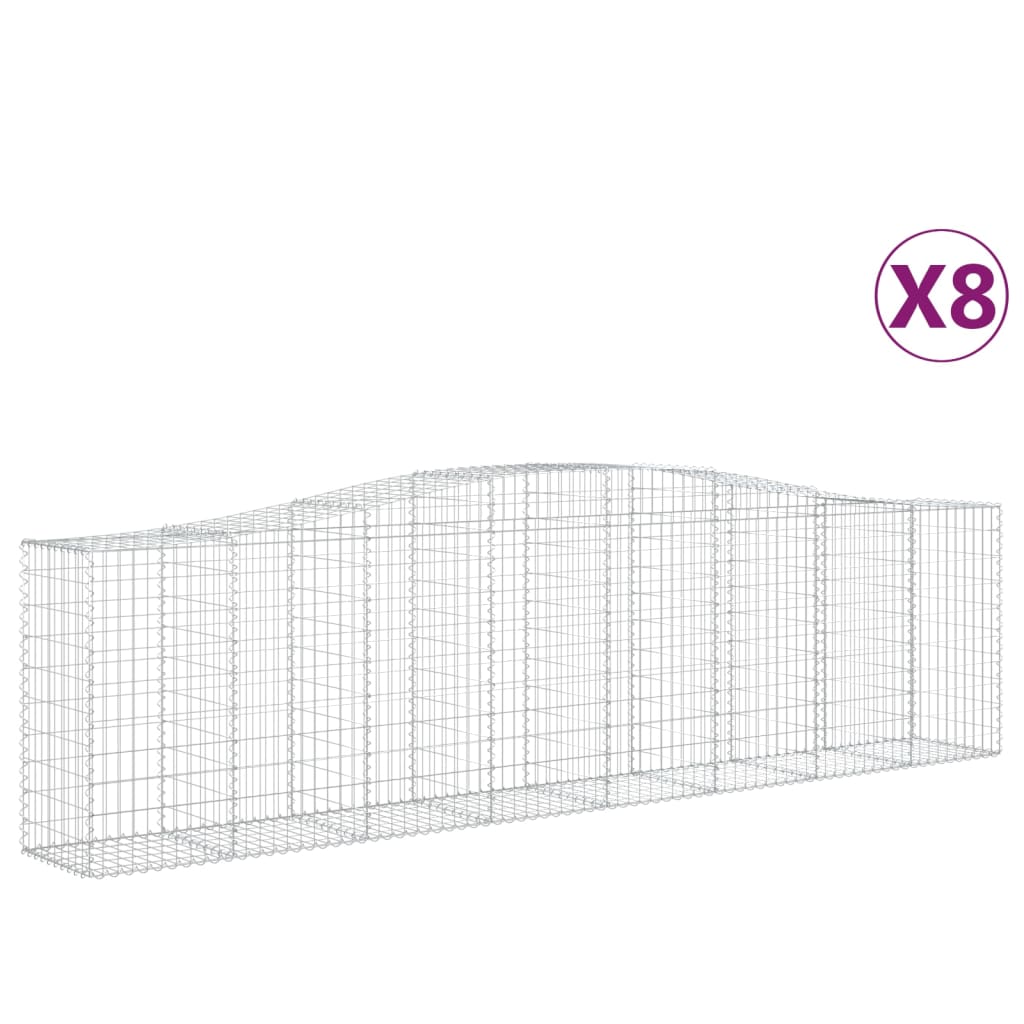 Schanskorven 8 St Gewelfd 400X50X100/120 Cm Ijzer 400 x 50 x 100/120 cm