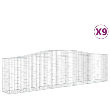 Schanskorven 9 St Gewelfd 400X50X100/120 Cm Ijzer 400 x 50 x 100/120 cm