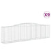 Schanskorven 9 St Gewelfd 400X50X100/120 Cm Ijzer 400 x 50 x 100/120 cm