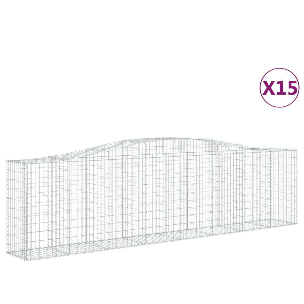 Schanskorven 15 St Gewelfd 400X50X100/120 Cm Ijzer 400 x 50 x 100/120 cm