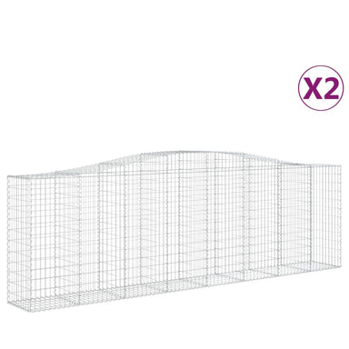 Schanskorven 2 St Gewelfd 400X50X120/140 Cm Ijzer 400 x 50 x 120/140 cm