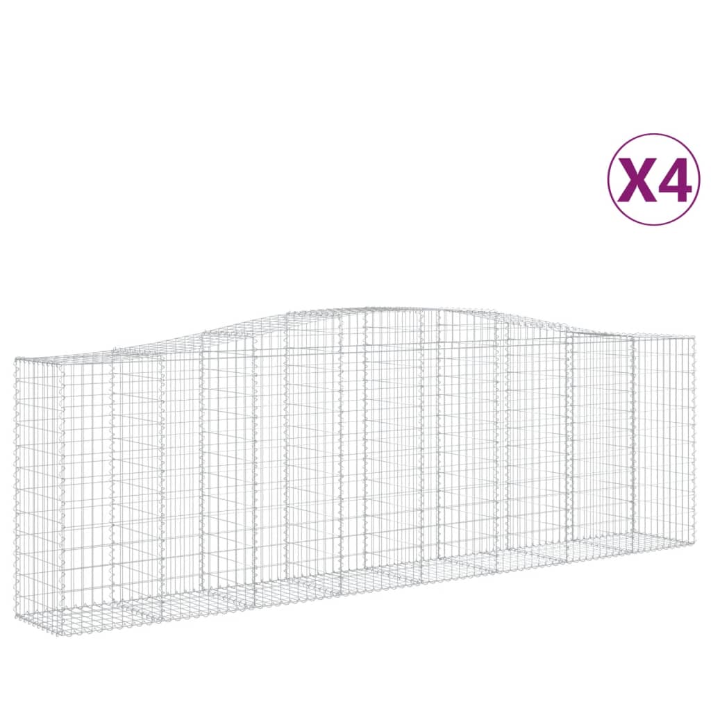 Schanskorven 4 St Gewelfd 400X50X120/140 Cm Ijzer 400 x 50 x 120/140 cm