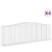 Schanskorven 4 St Gewelfd 400X50X120/140 Cm Ijzer 400 x 50 x 120/140 cm