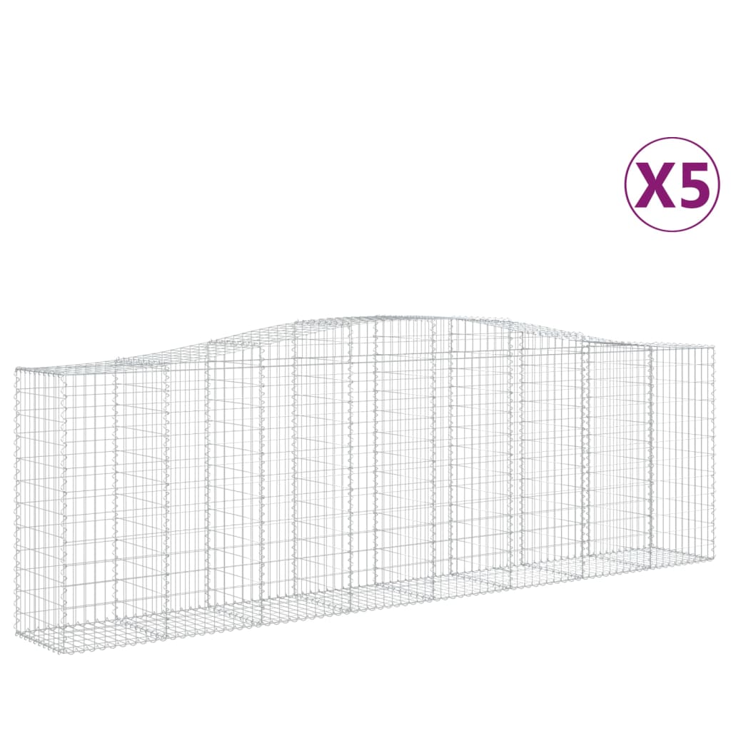Schanskorven 5 St Gewelfd 400X50X120/140 Cm Ijzer 400 x 50 x 120/140 cm