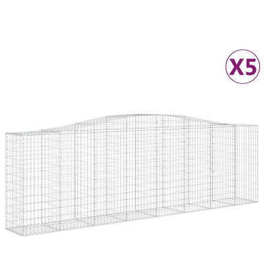 Schanskorven 5 St Gewelfd 400X50X120/140 Cm Ijzer 400 x 50 x 120/140 cm