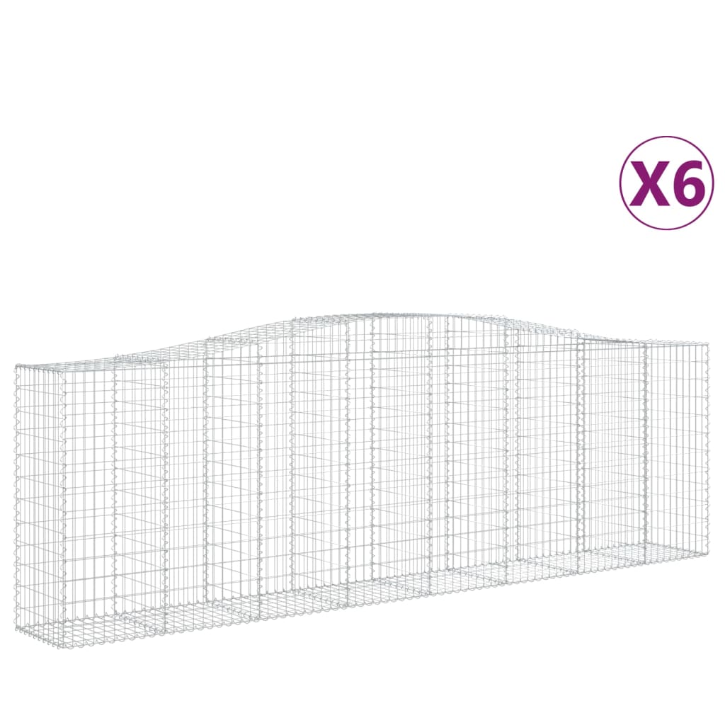 Schanskorven 6 St Gewelfd 400X50X120/140 Cm Ijzer 400 x 50 x 120/140 cm