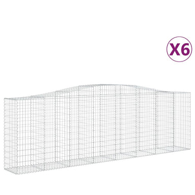 Schanskorven 6 St Gewelfd 400X50X120/140 Cm Ijzer 400 x 50 x 120/140 cm