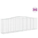 Schanskorven 6 St Gewelfd 400X50X120/140 Cm Ijzer 400 x 50 x 120/140 cm
