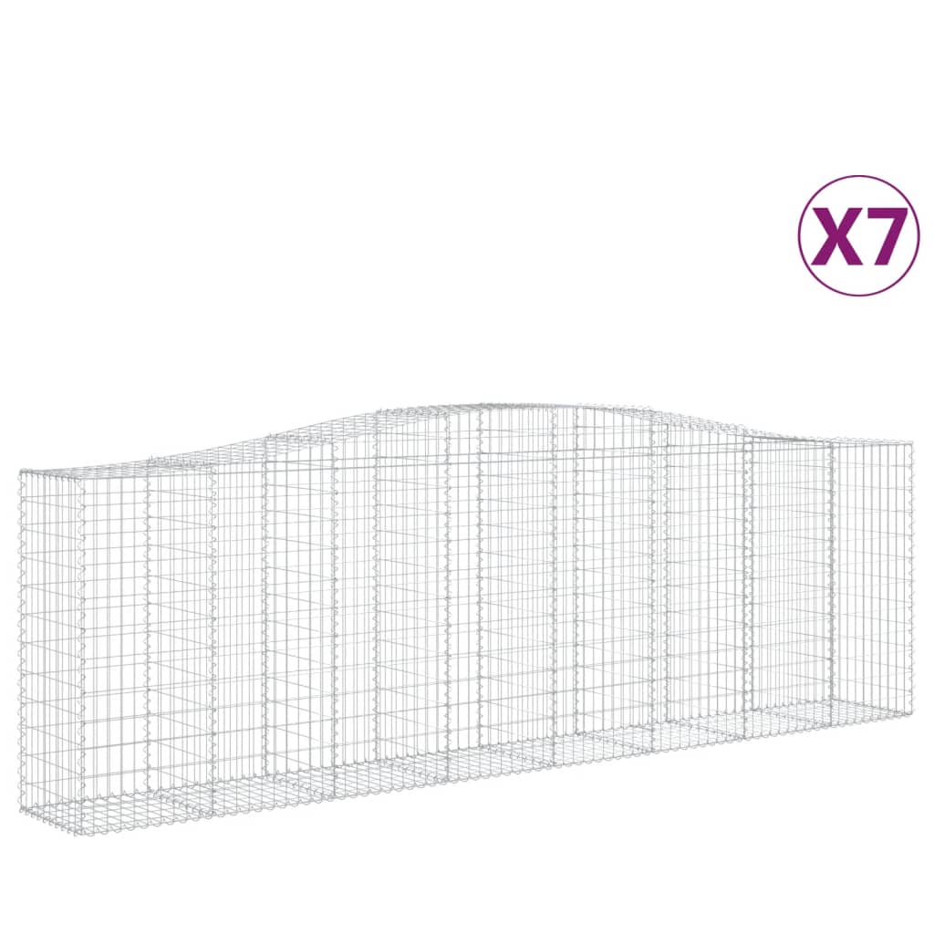 Schanskorven 7 St Gewelfd 400X50X120/140 Cm Ijzer 400 x 50 x 120/140 cm