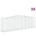 Schanskorven 8 St Gewelfd 400X50X120/140 Cm Ijzer 400 x 50 x 120/140 cm
