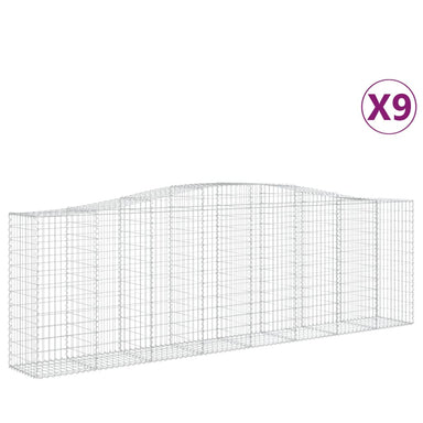 Schanskorven 9 St Gewelfd 400X50X120/140 Cm Ijzer 400 x 50 x 120/140 cm