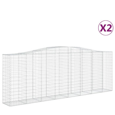 Schanskorven 2 St Gewelfd 400X50X140/160 Cm Ijzer 400 x 50 x 140/160 cm