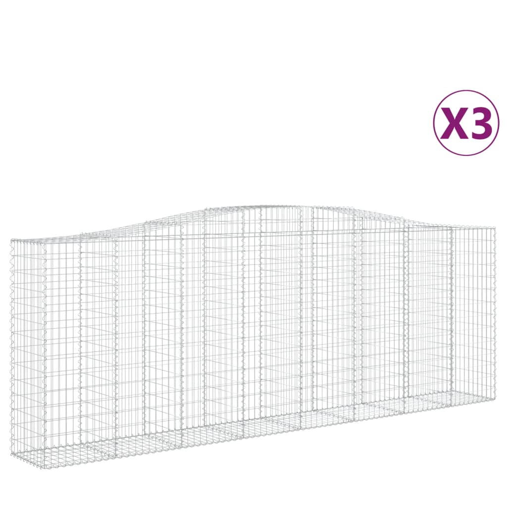 Schanskorven 3 St Gewelfd 400X50X140/160 Cm Ijzer 400 x 50 x 140/160 cm
