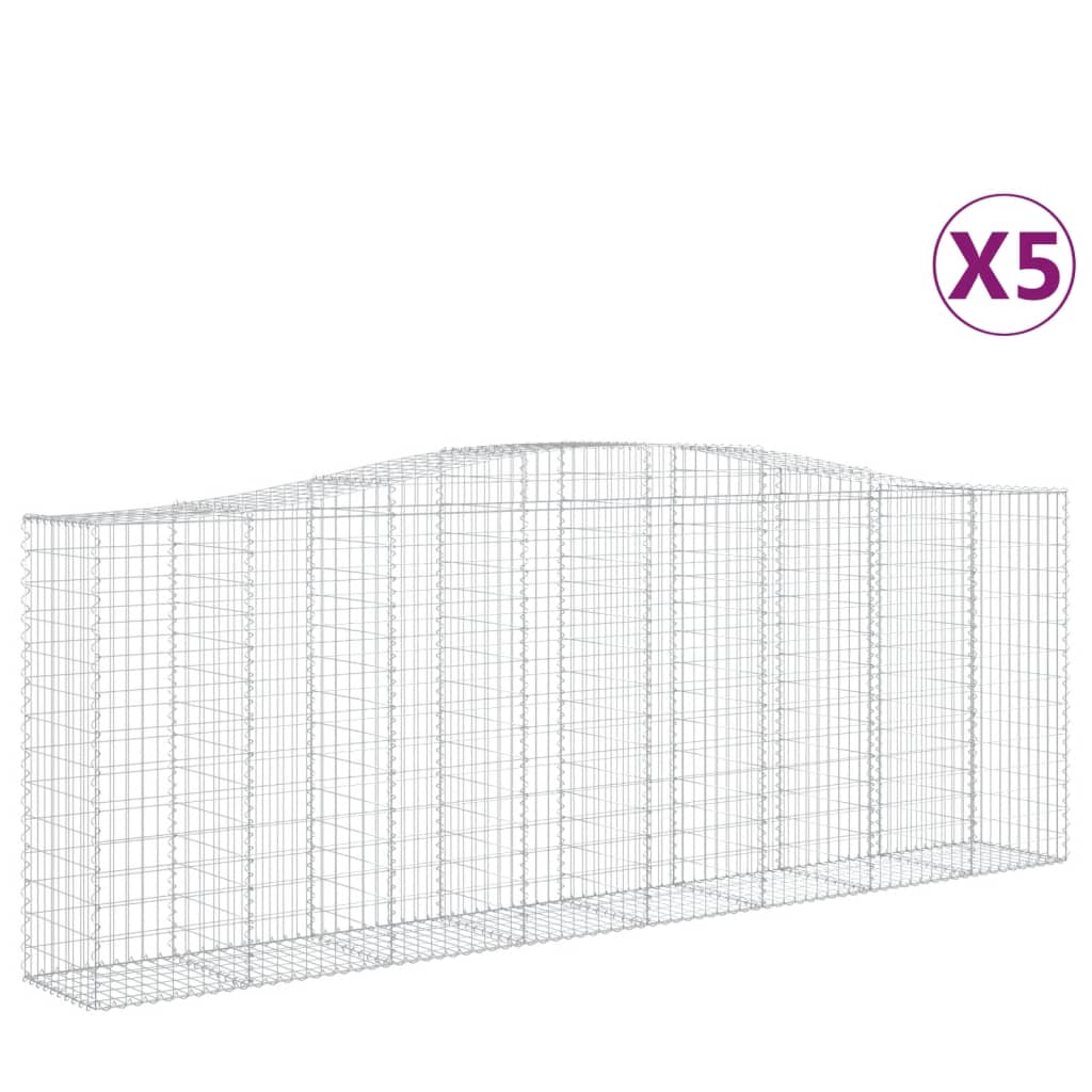 Schanskorven 5 St Gewelfd 400X50X140/160 Cm Ijzer 400 x 50 x 140/160 cm