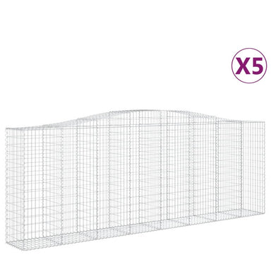 Schanskorven 5 St Gewelfd 400X50X140/160 Cm Ijzer 400 x 50 x 140/160 cm