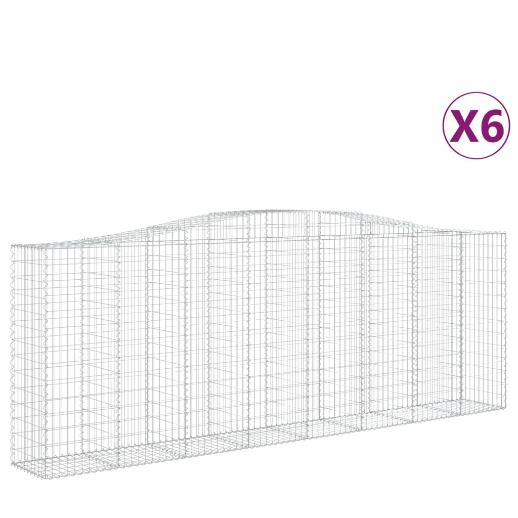 Schanskorven 6 St Gewelfd 400X50X140/160 Cm Ijzer 400 x 50 x 140/160 cm