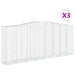 Schanskorven 3 St Gewelfd 400X50X160/180 Cm Ijzer 400 x 50 x 160/180 cm