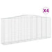Schanskorven 4 St Gewelfd 400X50X160/180 Cm Ijzer 400 x 50 x 160/180 cm