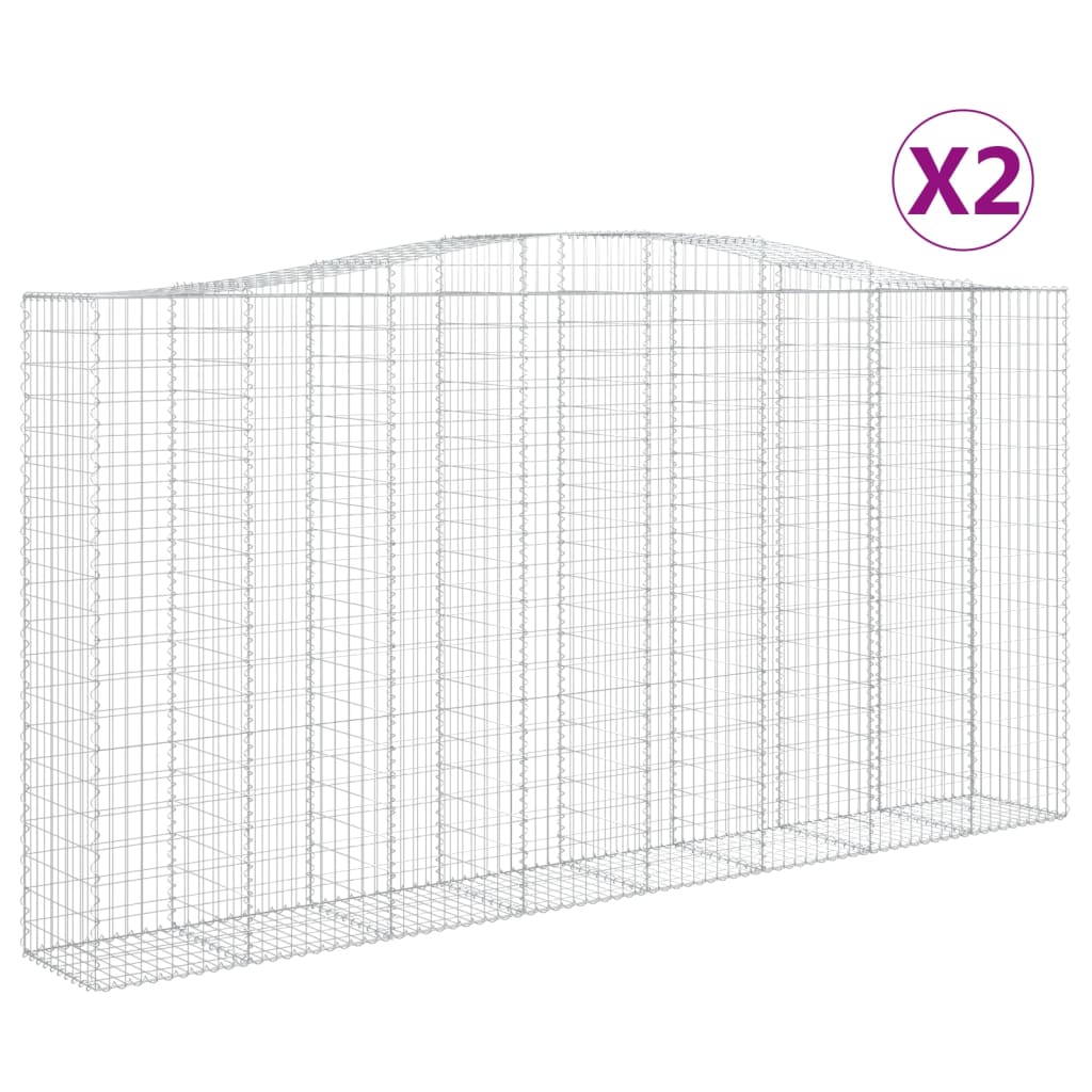 Schanskorven 2 St Gewelfd 400X50X200/220 Cm Ijzer 400 x 50 x 200/220 cm