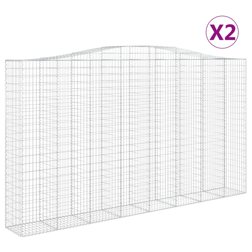 Schanskorven 2 St Gewelfd 400X50X220/240 Cm Ijzer 400 x 50 x 220/240 cm