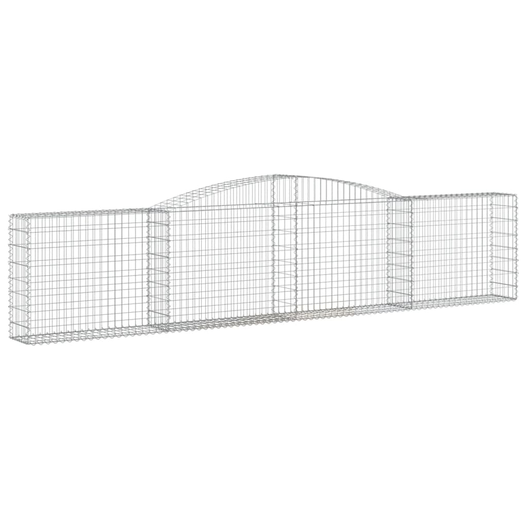 Schanskorven 4 St Gewelfd 400X30X80/100 Cm Ijzer 400 x 30 x 80/100 cm