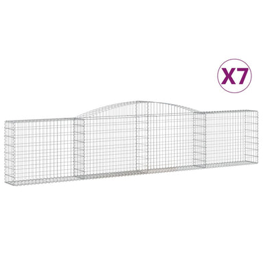 Schanskorven 7 St Gewelfd 400X30X80/100 Cm Ijzer 400 x 30 x 80/100 cm