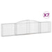 Schanskorven 7 St Gewelfd 400X30X80/100 Cm Ijzer 400 x 30 x 80/100 cm