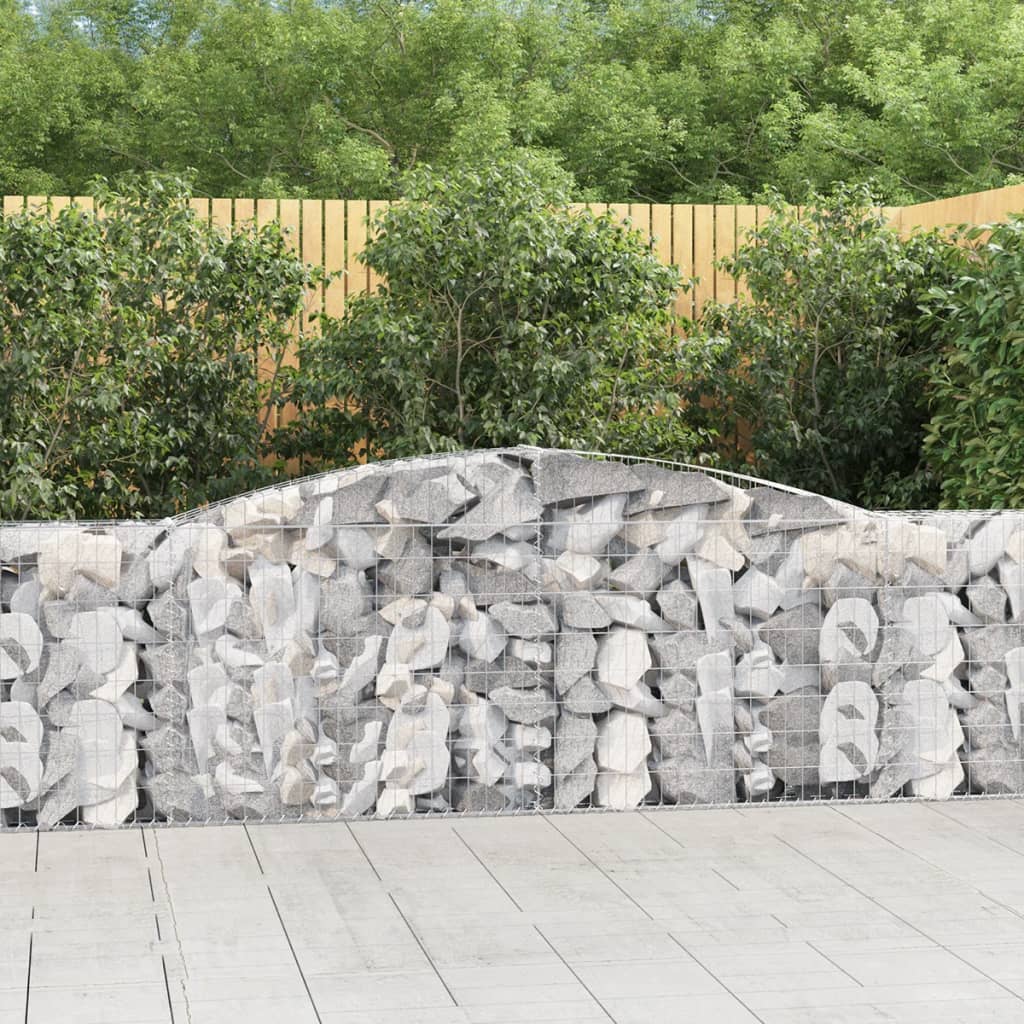 Schanskorven 7 St Gewelfd 400X30X80/100 Cm Ijzer 400 x 30 x 80/100 cm