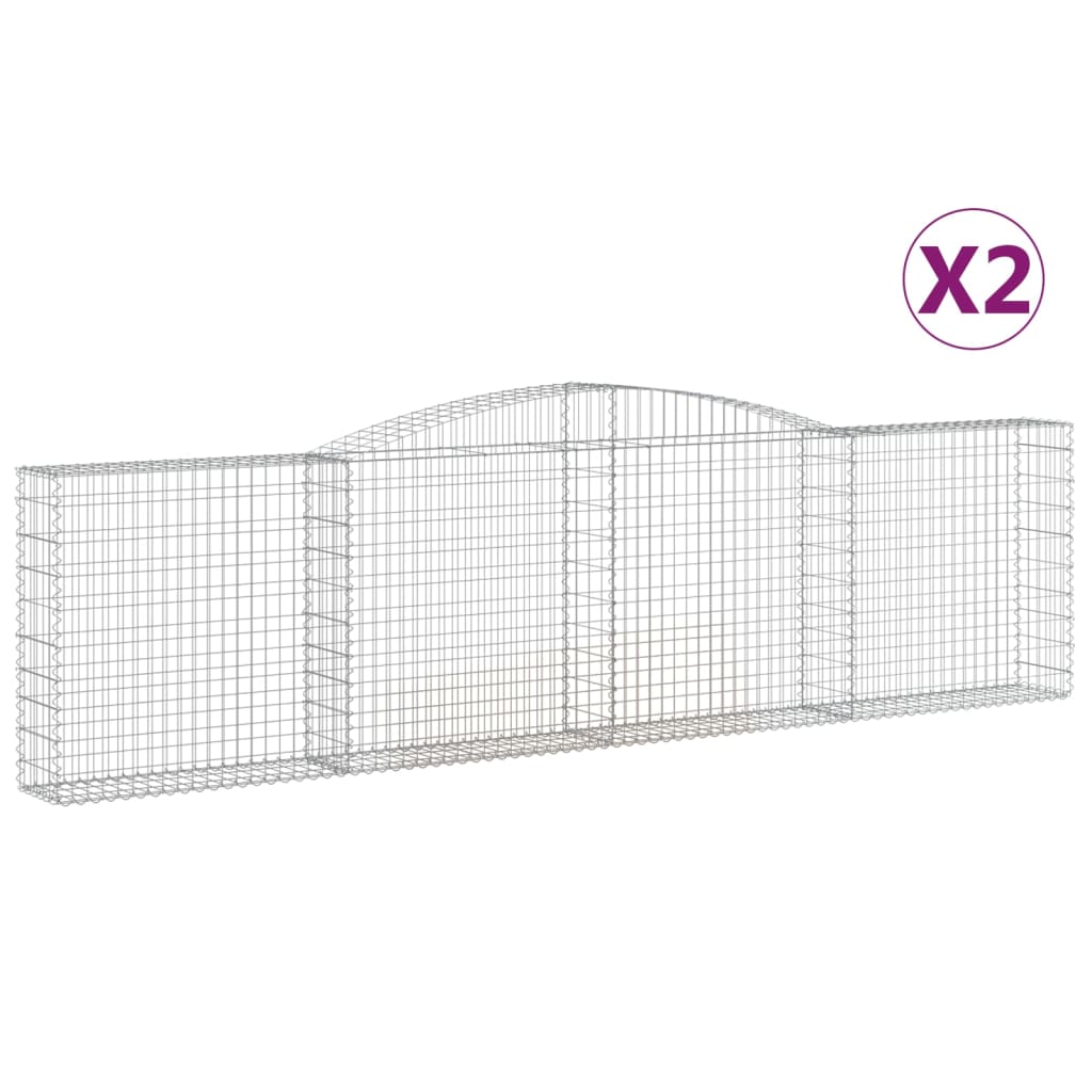 Schanskorven 2 St Gewelfd 400X30X100/120 Cm Ijzer 400 x 30 x 100/120 cm