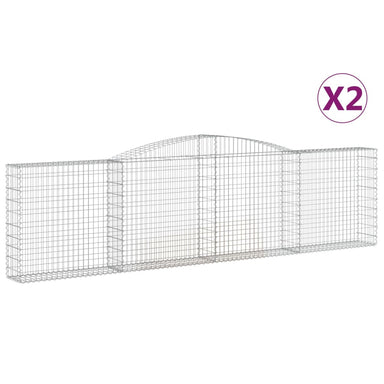 Schanskorven 2 St Gewelfd 400X30X100/120 Cm Ijzer 400 x 30 x 100/120 cm