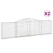 Schanskorven 2 St Gewelfd 400X30X100/120 Cm Ijzer 400 x 30 x 100/120 cm