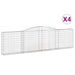 Schanskorven 4 St Gewelfd 400X30X100/120 Cm Ijzer 400 x 30 x 100/120 cm