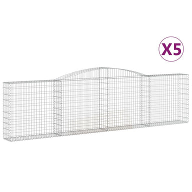 Schanskorven 5 St Gewelfd 400X30X100/120 Cm Ijzer 400 x 30 x 100/120 cm