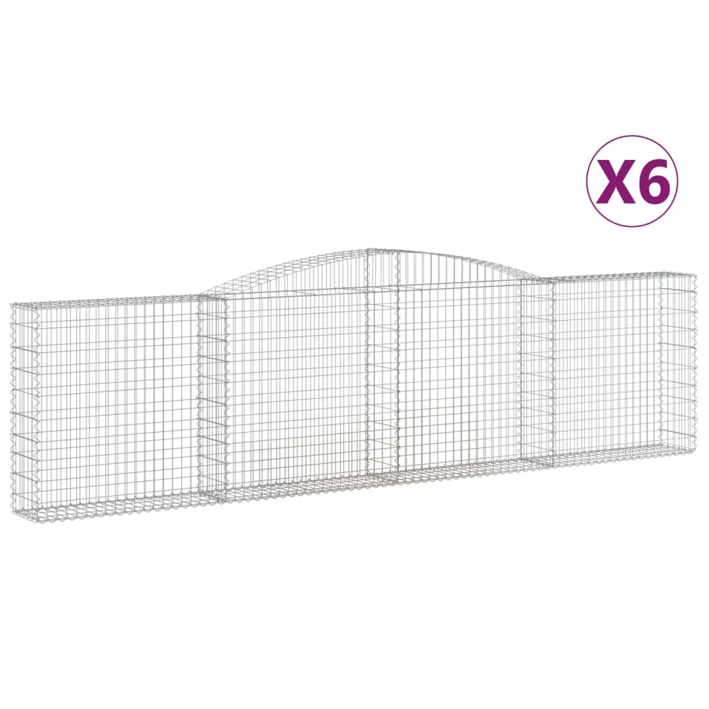 Schanskorven 6 St Gewelfd 400X30X100/120 Cm Ijzer 400 x 30 x 100/120 cm