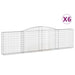 Schanskorven 6 St Gewelfd 400X30X100/120 Cm Ijzer 400 x 30 x 100/120 cm