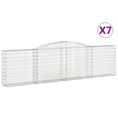 Schanskorven 7 St Gewelfd 400X30X100/120 Cm Ijzer 400 x 30 x 100/120 cm