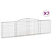 Schanskorven 7 St Gewelfd 400X30X100/120 Cm Ijzer 400 x 30 x 100/120 cm