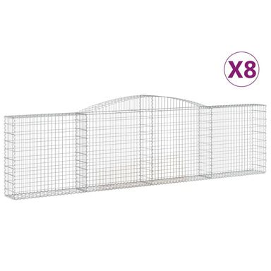 Schanskorven 8 St Gewelfd 400X30X100/120 Cm Ijzer 400 x 30 x 100/120 cm